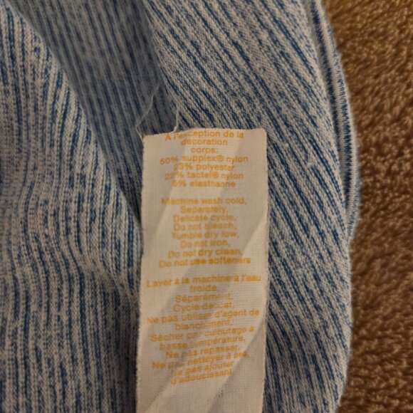 Lucy Dashing Sleeveless Striped Pocket Tank Top Teal Blue Size L Stretch Casual - Picture 6 of 9